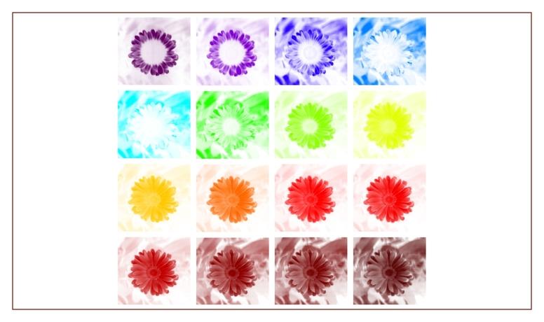 Individual wavelengths from a hyperspectral datacube