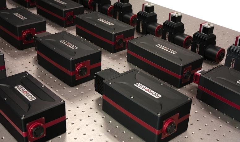 Resonon imagers lined up on optics table