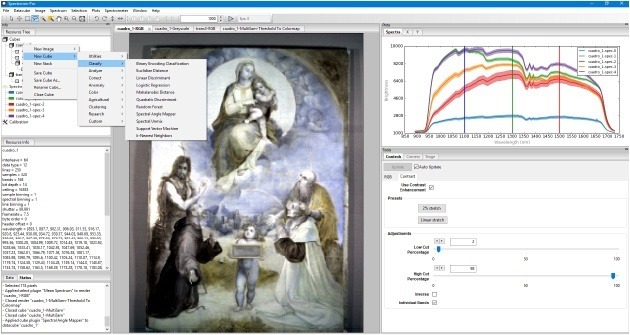 Hyperspectral image of artwork using Resonon's benchtop hyperspectral imaging system