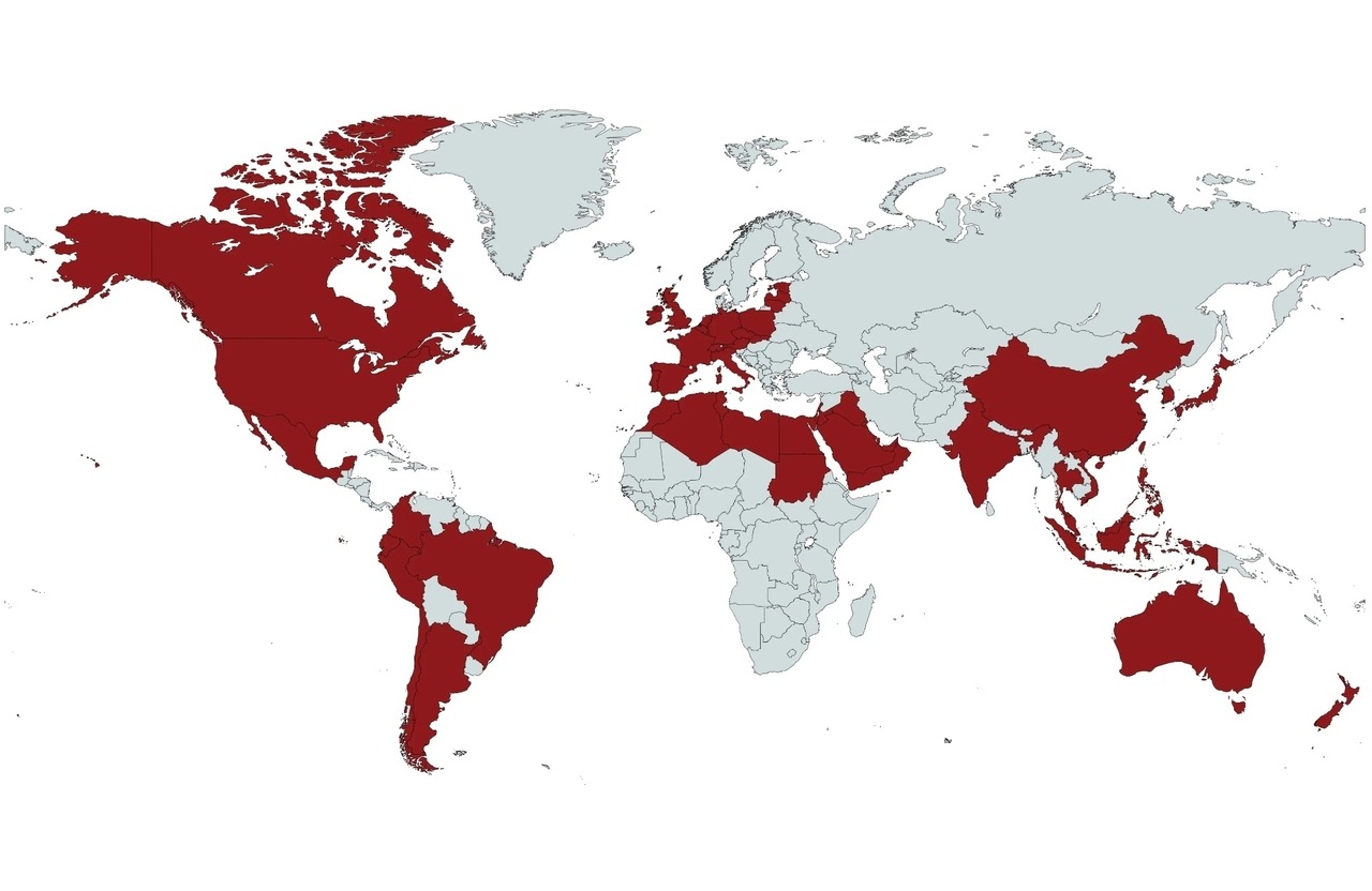 World map of Resonon International Distributors